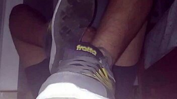 Blue Sweaty Socks And Barefeet Cumshot