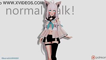 fubuki's rhythmic walk in cartoon anime