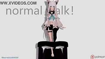 fubuki's rhythmic walk in cartoon anime