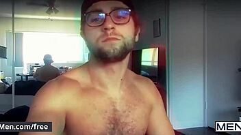 Six men connect on video call for group activity with toys