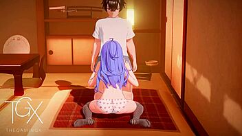 anime hentai roxy in sexy game fucks hard with blowjob in 3d