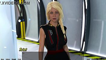 blonde virgin discovers me with her step sister in space