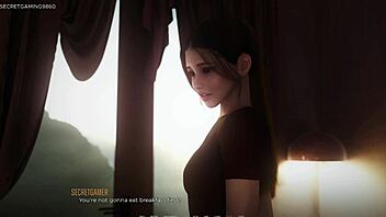 Lucky dude shares bed with tight pussy stepsis in Desirium 05 3D hentai porn game!