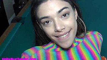 tiny 95 lb harmony wonder gets face fucked hard after putt-putt 😱