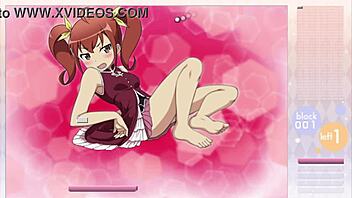 Kurusu Kanako Rips Clothes During Striptease in Arkanoid Gameplay Anime Hentai