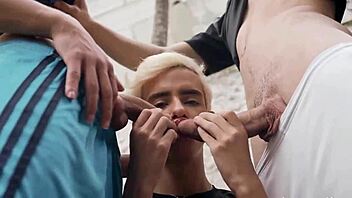 after the game, brazilian twinks kick off wild group fun