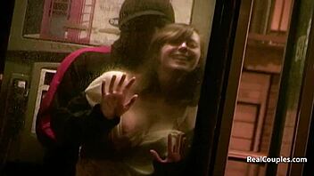 interracial couple's daring outdoor screw, oops forgot the spot