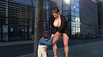 Is this porn game housewife cheating? She gives blowjob in part 2 anime hentai.