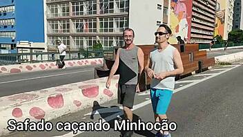 Watch This Naughty Guy Get Fucked By Two Monster Cocks! Cumshots And Blowjobs Galore!