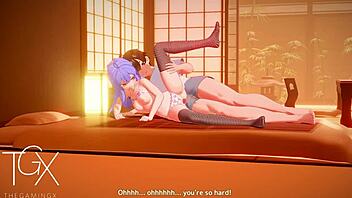 anime hentai roxy in sexy game fucks hard with blowjob in 3d