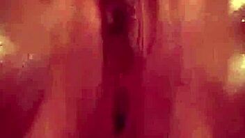 she massages her wet pussy deeply