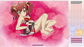 Kurusu Kanako Rips Clothes During Striptease in Arkanoid Gameplay Anime Hentai