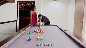 Hubby’s gone! His hung step-son bangs me hard on the pool table and I swallow every drop—Carla Morelli & Danyel Mast!