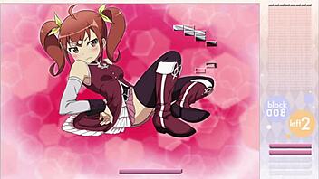 Kurusu Kanako Rips Clothes During Striptease in Arkanoid Gameplay Anime Hentai