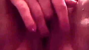 she massages her wet pussy deeply