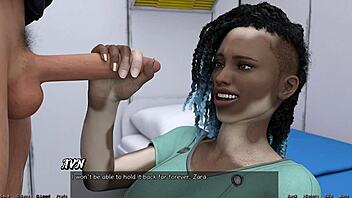 Black virgin gets her first taste of cum in a 3D cartoon