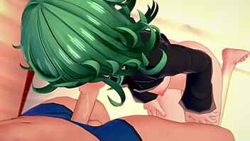 La linda tatsumaki se desnuda en la enfermería—solo quería hacer una paja!