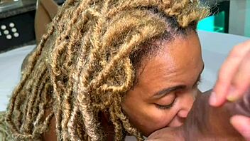 Luna, the hot brunette gets crazy with a deepthroat blowjob