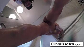 christiana fingers herself in the shower and bathtub 😊