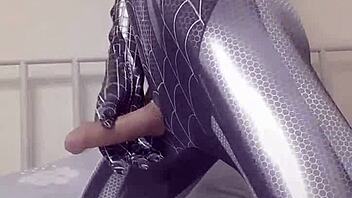 Watch this gay teen masturbate like Spider-Man?