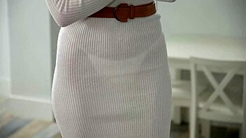 She rides her handyman passionately, acting like a cum slut to show thanks in missionary