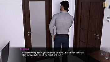 A phone call interrupts a hot nurse in the middle of giving a sensual massage to a middle aged man
