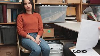 yo, watch this latina teen thief suck after getting busted!