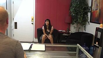 Angie chats tattoos during sexy casting interview! 😏