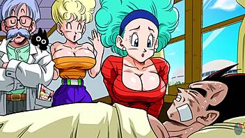 i'm exploring bulma's big tits in this adventure game with hentai elements