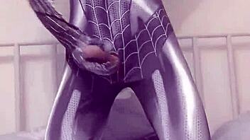 Watch this gay teen masturbate like Spider-Man?