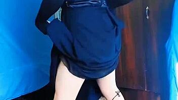 big ass white boy sissy kitty dances sexy in crossdresser style