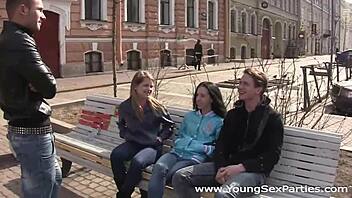 Hot casual two-on-two teen fuck with Christi and Alena 🔥