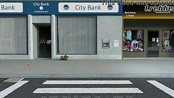 Blonde bikini whore with big tits slammed hard in wild 3D cartoon game action