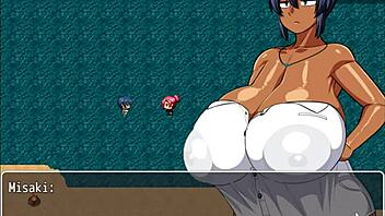 Tanned girl Natsuki defeats lord in hentai game!