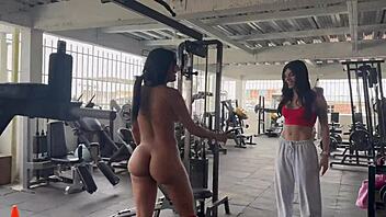 i do my naked exercise routine with cute transgender girl may hernandez outdoors