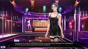 In this gameplay, the teen slut dances in bikini before getting double assfucked.