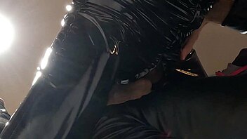 Hey, enjoying a long face sitting session with a milf in latex—pure shaved bliss!