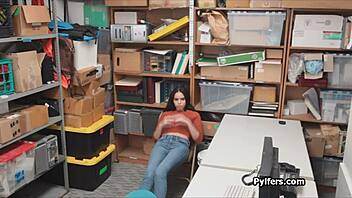 yo, watch this latina teen thief suck after getting busted!