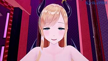 oozora subaru and yuzuki choco share a pov moment in hololive vtuber hentai