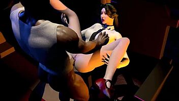 In a 3D world, hot mature milf teases with wet pussy for a big dick to pound her to climax