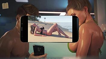 A wife and stepmother unwind with a relaxing game in anime style.