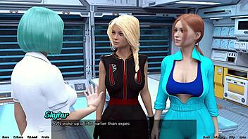 3D cartoon porn with step sisters in space