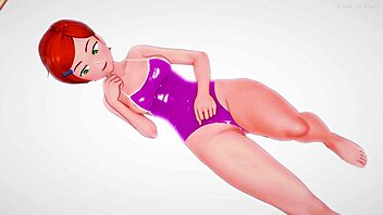 Adult Gwen In Swimsuit Prepares To Engage With Massive Cock In 3D Parody