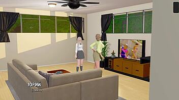 3D animated game with big boobs and hairy ass