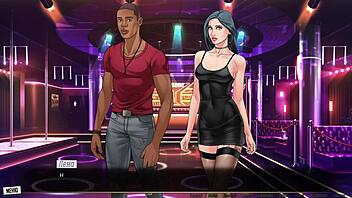 In this gameplay, the teen slut dances in bikini before getting double assfucked.