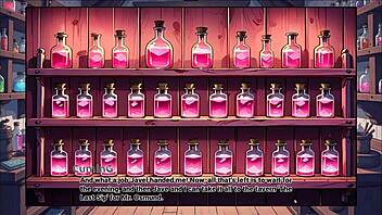 In a taboo hentai game, the maid stepmom goes without panties.