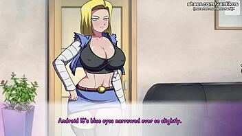 android 18 sucks cock and gets creampied!