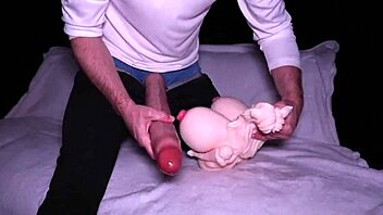 Insane rough masturbation with huge cocks on anime fuck doll 😈💥