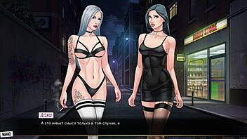 In this gameplay, the teen slut dances in bikini before getting double assfucked.