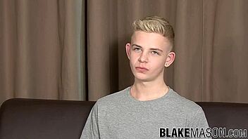 Blond Twink Alex Silvers Spills in Hot Interview Cumshot